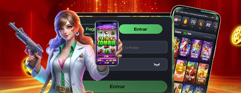 Imagem promocional da 0600bet mostrando a plataforma e suas vantagens